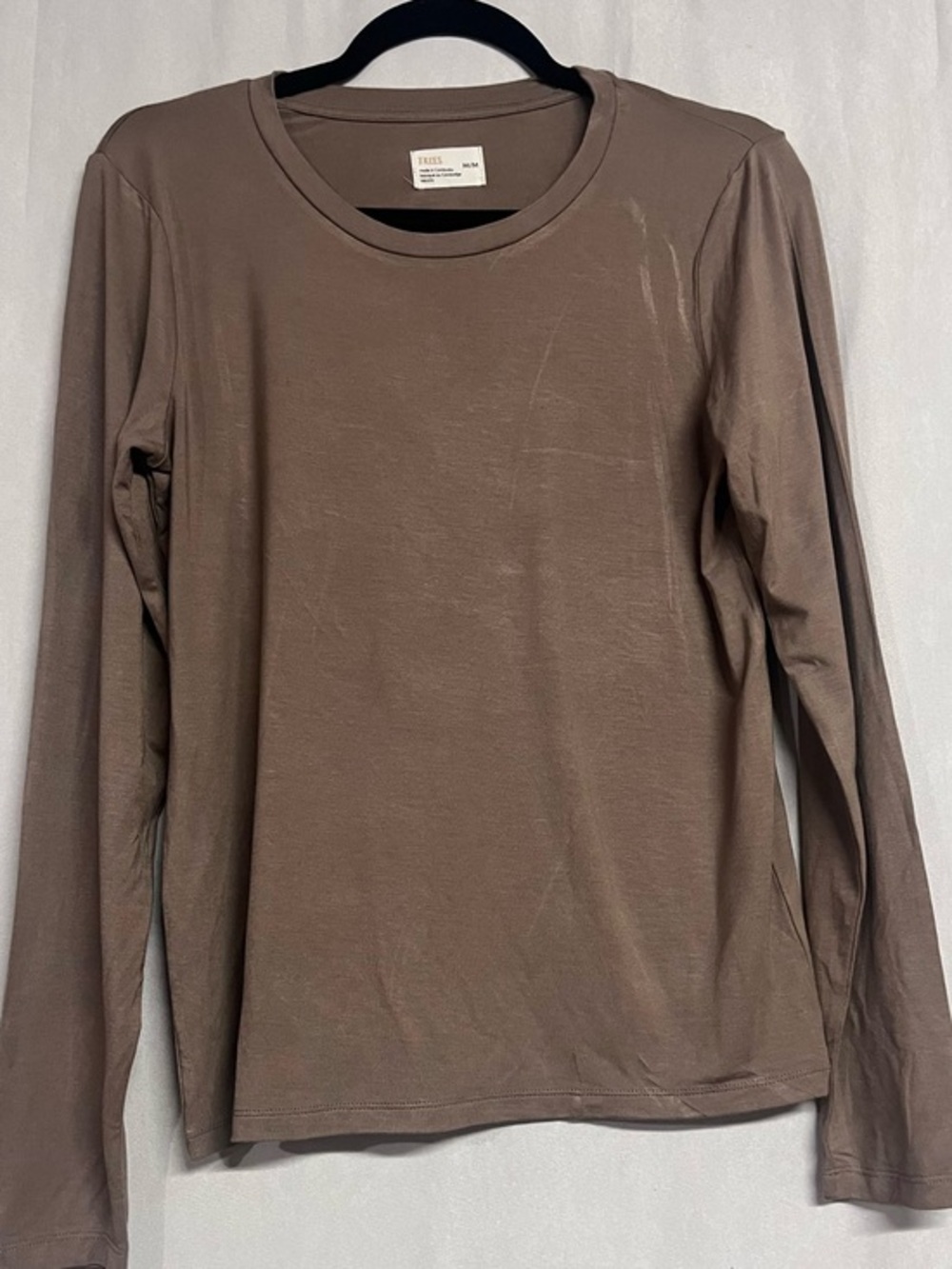 TKEES Long Sleeve Crewneck Top - Taupe Brown